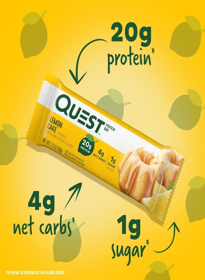 Quest Nutrition Lemon Cake Protein Bars, High Protein, Low Carb, Gluten Free, Keto Friendly, 4 Count - Image 2
